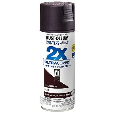 Painter's Touch 2X Spray Paint, Satin Dark Walnut, 12-oz.