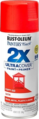 Painter's Touch 2X Spray Paint, Satin Poppy Red, 12-oz.