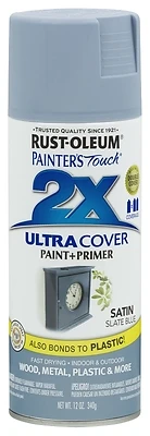 Rust-Oleum 249066 Painter's Touch 2X Spray Paint, Satin Slate Blue, 12 oz.
