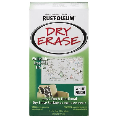 Rust-Oleum 241140 Specialty Dry Erase Brush On Paint, White, 27 oz.