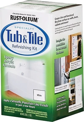 Rust-Oleum 384165 Tub & Tile 2-Part Epoxy Refinishing Kit, White, 32 oz