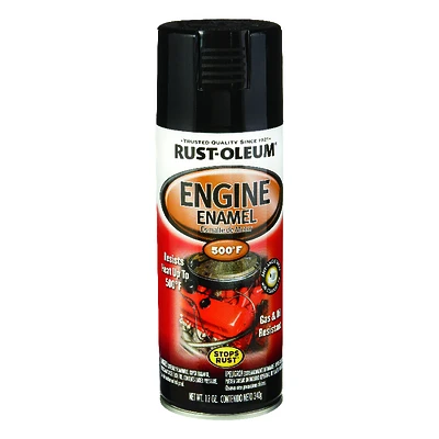 Rust-Oleum 248932 Engine Enamel Spray Paint, Black Gloss, 12 Oz