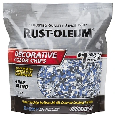 Rust-Oleum 301359 EpoxyShield Decorative Color Chips, Gray Blend, 1 Lb