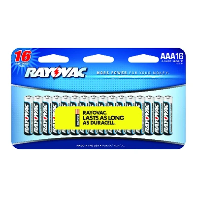 High Energy Aaa Alkaline Batteries 16 Pk Carded, 1.5v, 10 Year Power Guarantee