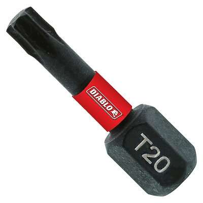 Diablo DT201P5 Drive Bit, #20 Drive, Torx Drive, 1/4 in Shank, Hex Shank, 1 in L, Steel