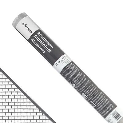 48 In. x 25 Ft. Bright Aluminum Insect Window Screen
