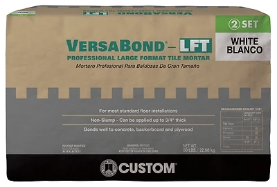 Professional Large Format Tile Mortar, White, 50 Lbs.