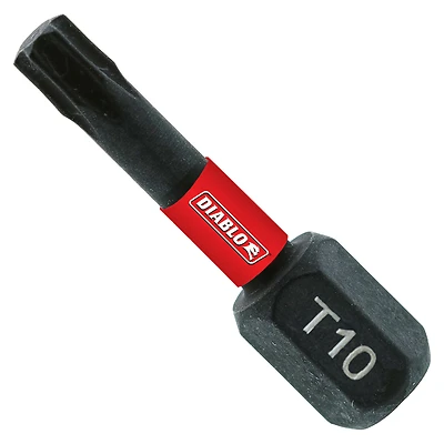 Diablo DT101P2 Drive Bit, #10 Drive, Torx Drive, 1/4 in Shank, Hex Shank, 1 in L
