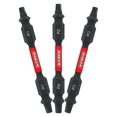 3-Pc. Square Bit Set, 2-1/2-In.