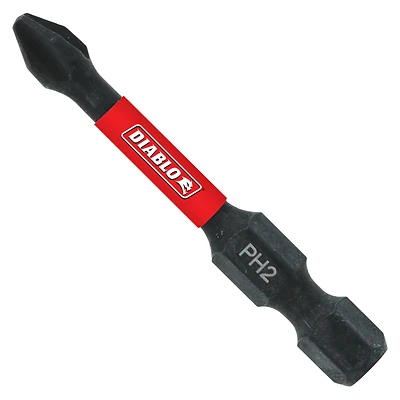 Diablo DPH22P5 Drive Bit, #2 Drive, Phillips Drive, 1/4 in Shank, Hex Shank, 2 in L