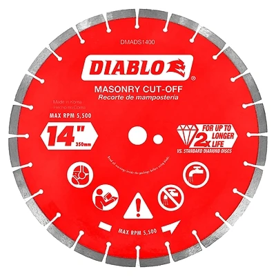Diablo DMADS1400 Segmented Rim Diamond Blade, 14 In., Masonry