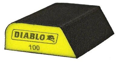 Diablo DFBCOMBFIN01G Dual Edge Sanding Sponge Block, Fine 100 Grit, 4 In. x 2-1/2 In.