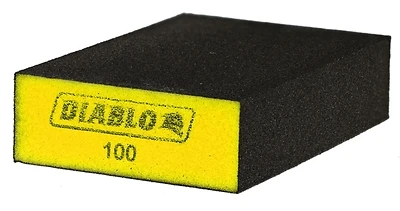 Diablo DFBBLOCFIN01G Flat Edge Sanding Sponge Block, 100 Grit, 4 In.