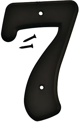 Hy-Ko 30207 House Number 7, Black Plastic, Screw-In, 6-In