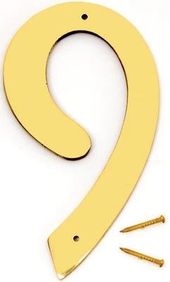 Hy-Ko BR-40/9 House Address Number 9, Brass, 4-In.