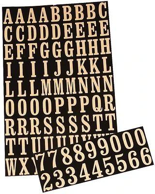 Hy-Ko MM-2 Address Number & Letter Set, Gold, 7/8-In., 99-Pc.
