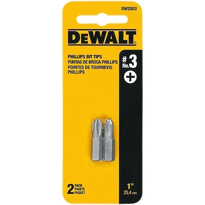 #3 Phillips Insert Bit Tip, 1 In.,2-Pk.