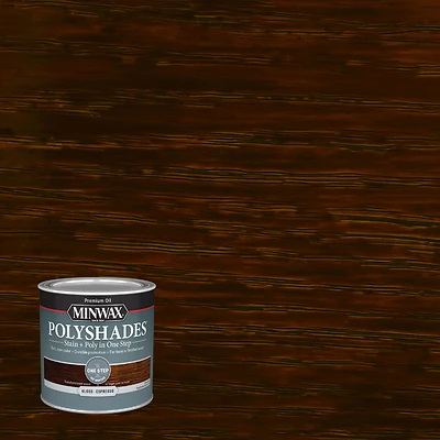 Minwax PolyShades Wood Stain and Polyurethane, Espresso Gloss, 1/2 Pt.