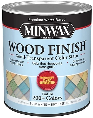 Minwax 117100000 Wood Finish Stain, Water-Based, White, 1-Qt