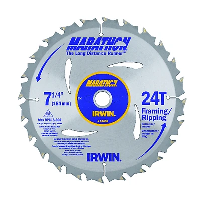 Marathon C3 Circular Saw Blade, C3 Carbide-Tipped, 24-Tooth x 7-1/4 In.