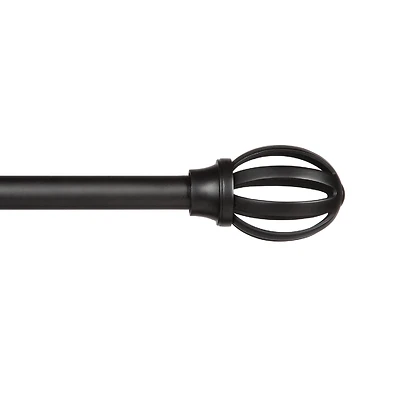 Fast Fit Lilly Curtain Rod 36 In. To 66 In. 5/8 In. Black Steel