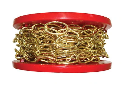 Campbell #10 Brass Finished Craft Chain, 60 Ft.