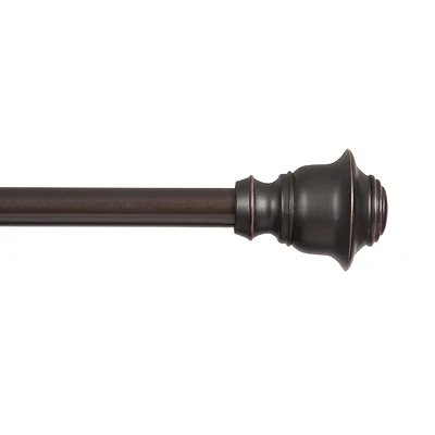 Kenney KN75243 Fast Fit Finn Curtain Rod, 5/8 In. Dia, 66–120 In, Weathered Brown