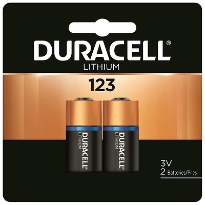 Duracell 21210 Lithium Photo Battery, #123, 3-Volt, 2-Pack