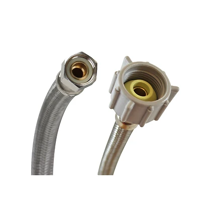 16-In. Toilet Connector, Braided Stainless Steel, 3/8 Compression x 7/8-In. Female Ballcock Thread