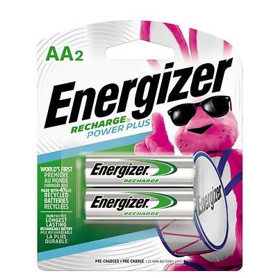 Energizer NH15BP-2 Rechargeable AA Batteries, 2300 mAh, 2 Pack