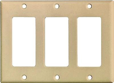 Eaton Cooper Wiring 2163V-BOX 3-Gang Rocker Wall Plate, Ivory