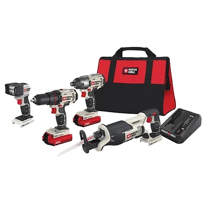 20v Max Cordless Brushed 4-tool Combo Kit With 2 Batteries And Charger