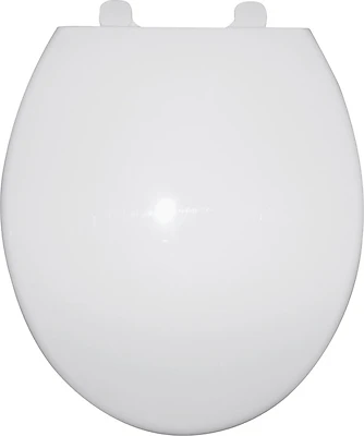 Q-328-wh Round Toilet Seat, 17-inch, Slow Close, White Polypropylene