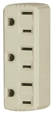 Eaton 1147V-BOX 3-Outlet Grounding Adapter, 15A, 125V, Ivory
