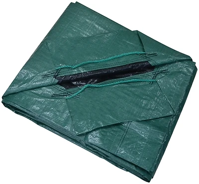 ProSource Y0909gg140 Yard Tarp With Drawstring, 8 Mil, 9 Ft X 9 Ft, Green/Black