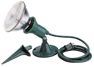 PowerZone ORFL10506 Floodlight Kit, 6 Ft Green 18/2 Cord, Ground Stake