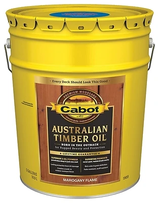 Cabot 140.0019459.008 Australian Timber Oil, Transparent Mahogany Flame, 5 Gal.