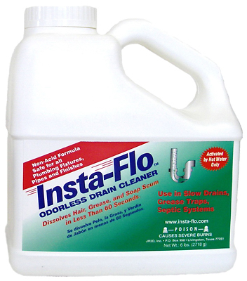 Insta-flo Crystals Drain Cleaner 6 Lb, Model Is-600, Non-acid, Safe For Septic Systems