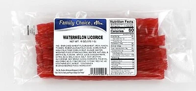 Rucker's Candy Watermelon Licorice 6 Oz, Model 1008, Pack Of 12