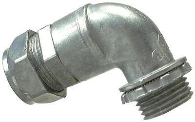 Halex 02905B EMT Compression Connector, 90 Degree, 1/2 In. Zinc Die-Cast