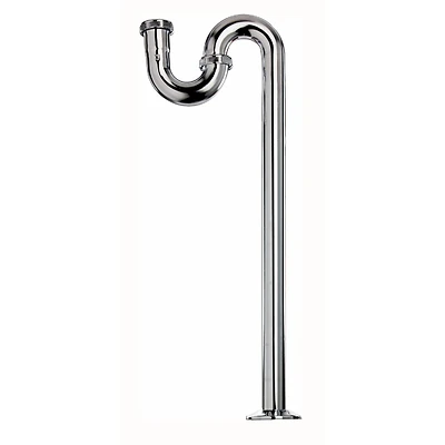 1-1/4 In. Polished Chrome Brass S-trap With Flange And Washers