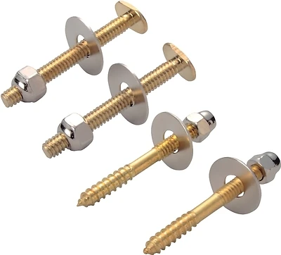 Pmb-482-3l Toilet Bolt And Screw Set, Brass Plated Steel, 1/4 In X 2-1/4 In & 2-1/2 In