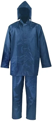 Spu045-m 2-piece Polyester Rainsuit Medium Blue With Pvc Backing