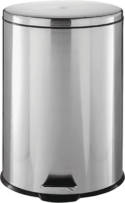 Simple Spaces LYP07F3-3L Round Step Trash Can, 1.85 Gal, Stainless Steel