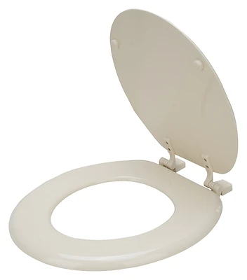 T-17wm-b-3l Bone Wood Round Toilet Seat, 17"