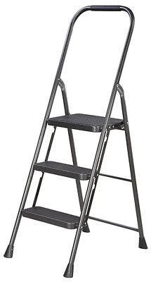 Simple Spaces HB3-2H Folding 3-Step Stool, Steel Frame, 225 Lb