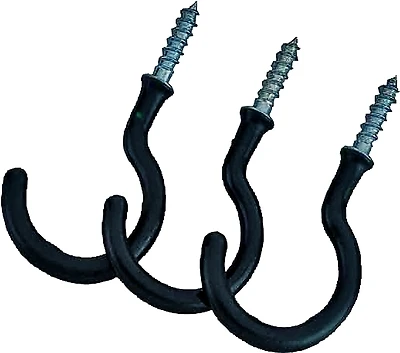 Landscapers Select GB0253L Storage Hook, 1.42 in L, 2-1/2 in H, Steel, Black, Zinc-Plated, Wall