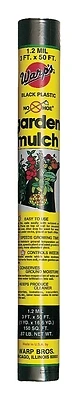 Warp's NHP-350 No Hoe Plastic Garden Mulch, Black, 50 Ft X 3 Ft