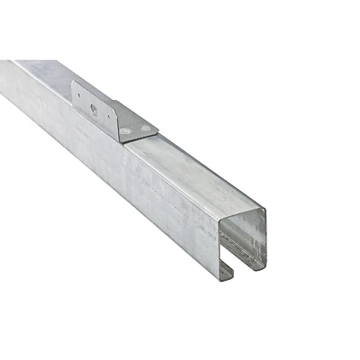 Galvanized Steel Face Mount Box Rail 8 Ft, 450 Lb Capacity, 1 Pk