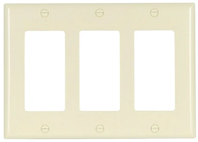 2163la-box Light Almond 3-gang Decorator Wall Plate, Thermoset, Standard Size